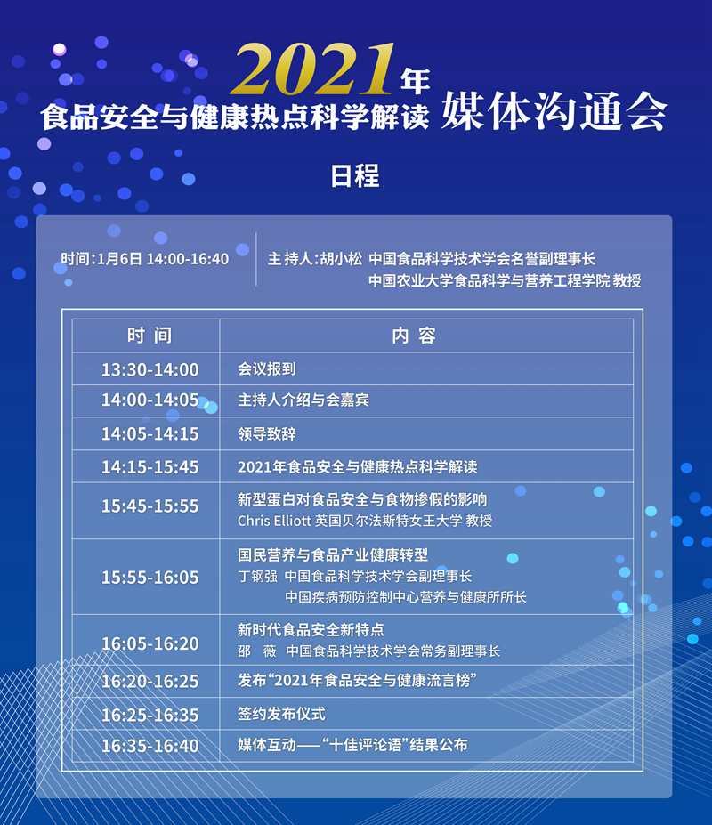 直播|2021年食品安全與健康熱點(diǎn)科學(xué)解讀媒體溝通會(huì)