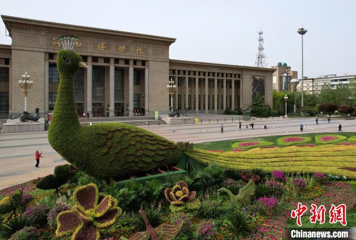 圖為航拍花壇。(無(wú)人機(jī)照片) 翟羽佳 攝