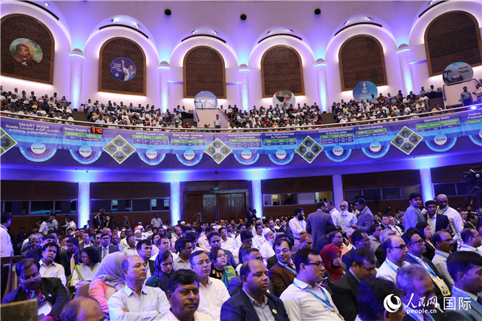 7月13日，達(dá)舍爾甘地污水處理廠項(xiàng)目竣工典禮舉行。人民網(wǎng)記者 孫廣勇攝