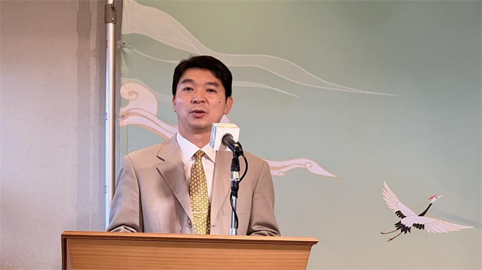 中國(guó)駐東京旅游辦事處主任歐陽(yáng)安致辭。中國(guó)駐東京旅游辦事處供圖
