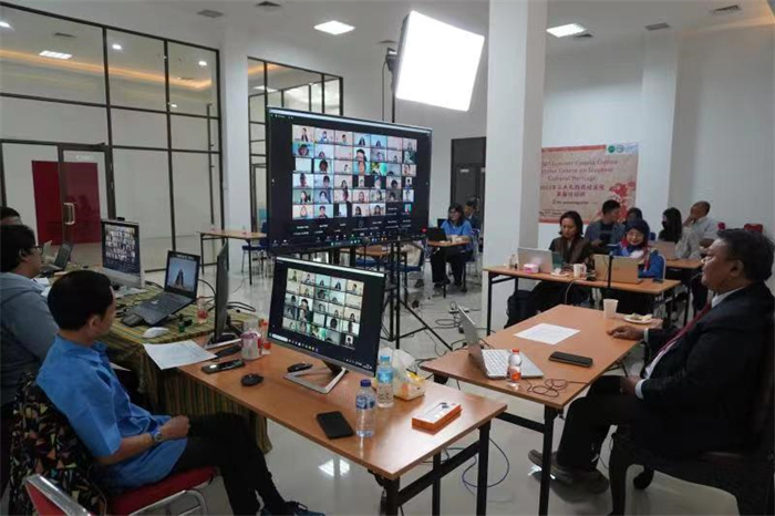 活動現(xiàn)場。供圖：印尼三一一大學孔子學院