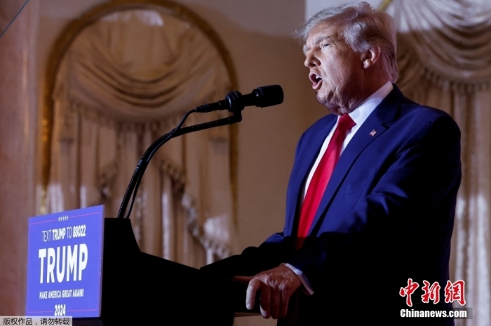 當(dāng)?shù)貢r(shí)間2022年11月15日，美國前總統(tǒng)特朗普在佛羅里達(dá)州海湖莊園發(fā)表演講，正式宣布將參加2024年美國總統(tǒng)大選。據(jù)美媒報(bào)道，特朗普已正式提交文件加入2024年總統(tǒng)競選。這是特朗普第三次發(fā)起美國總統(tǒng)競選活動(dòng)。