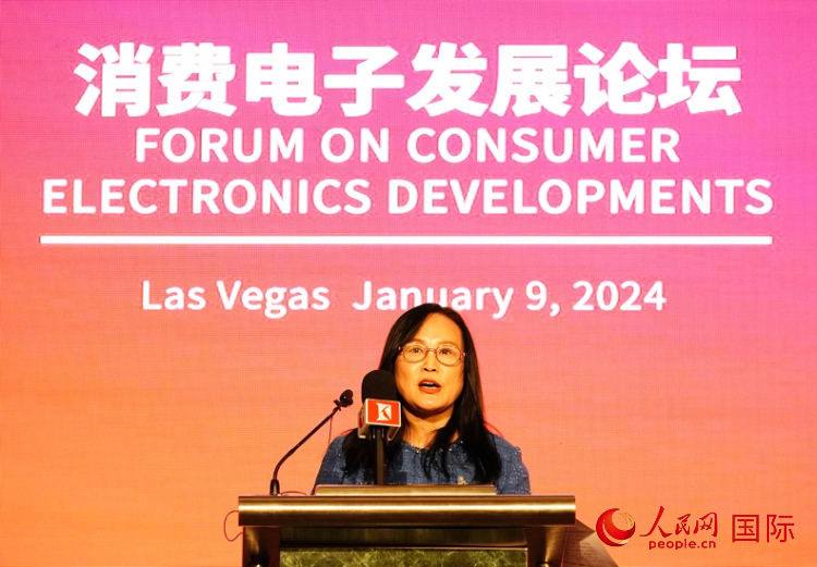 中國(guó)機(jī)電產(chǎn)品進(jìn)出口商會(huì)副會(huì)長(zhǎng)劉春致辭。人民網(wǎng)記者 鄧圩攝