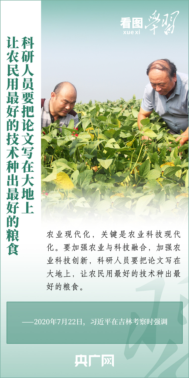 看圖學(xué)習(xí)丨推廣良田、良種、良法、良機(jī) 給農(nóng)業(yè)現(xiàn)代化插上科技的翅膀