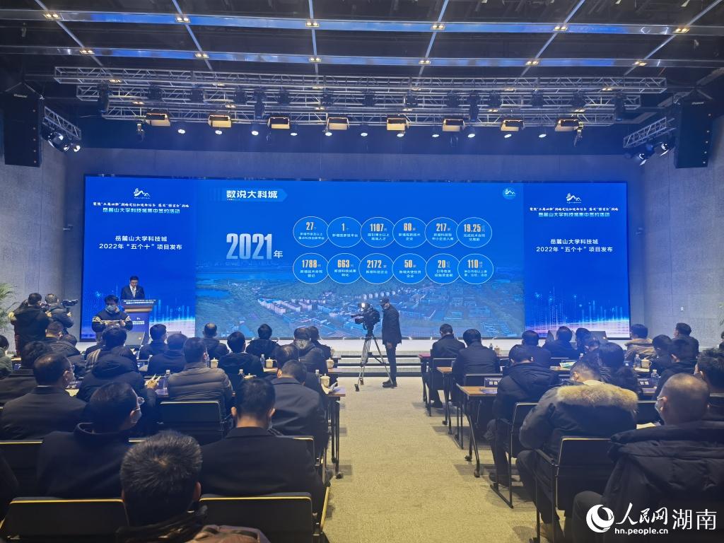 大科城管委會主任羅予武發(fā)布“五個十”項目。人民網(wǎng) 匡瀅攝