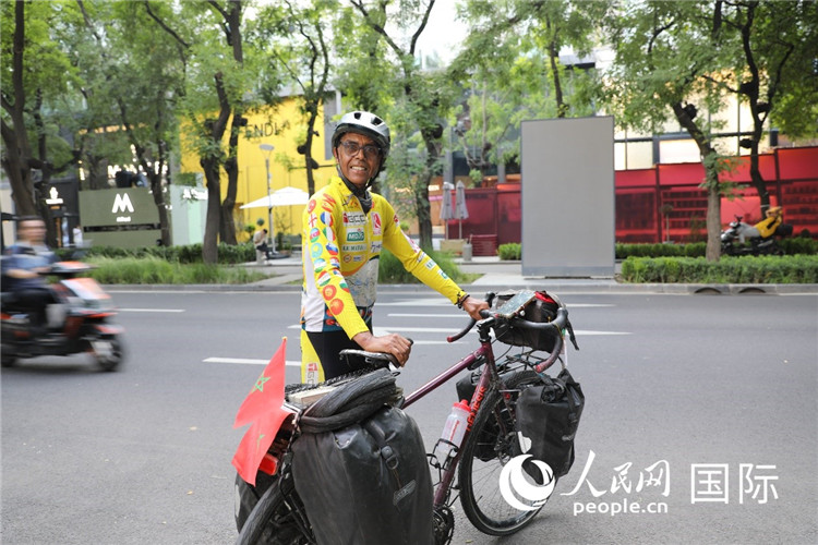 摩洛哥自行車運(yùn)動員卡里姆·穆斯塔。人民網(wǎng)記者 翟轉(zhuǎn)麗攝