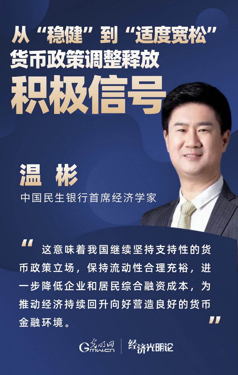 經濟光明論·專家談丨從“穩(wěn)健”到“適度寬松” 貨幣政策調整釋放積極信號