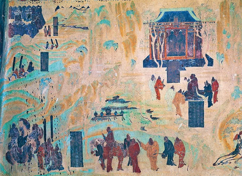 圖為莫高窟第323窟《張騫出使西域圖》。敦煌研究院供圖