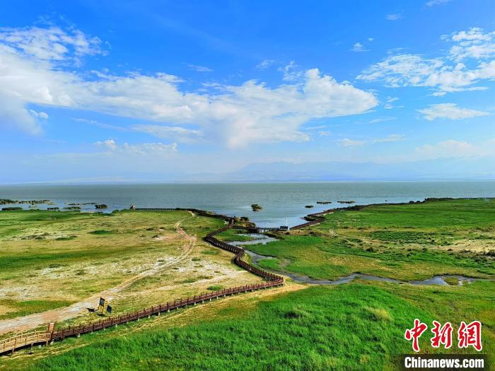 圖為航拍都蘭湖國家濕地公園?！∑钤鲚?攝