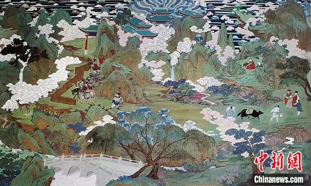 臨摹、補(bǔ)繪的青海瞿曇寺壁畫。受訪者 供圖
