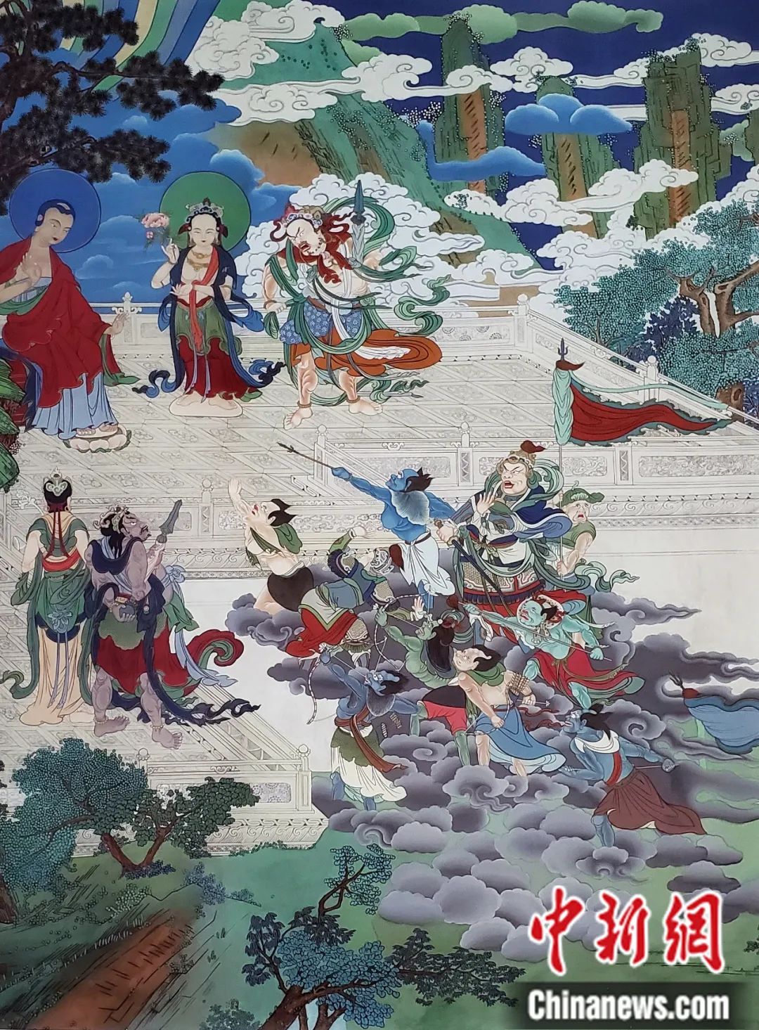 臨摹、補(bǔ)繪的青海瞿曇寺壁畫。受訪者 供圖