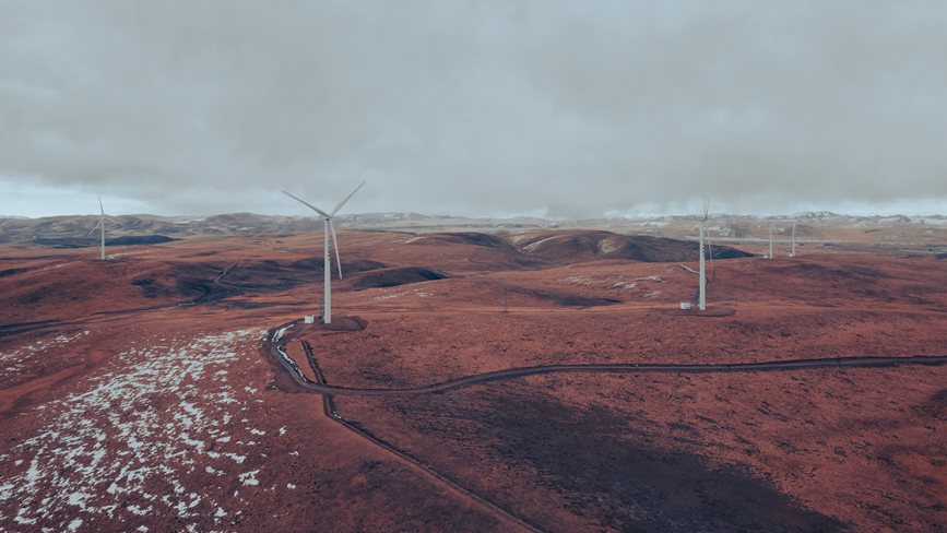 西藏自治區(qū)那曲市色尼區(qū)100兆瓦風電。趙清鵬攝