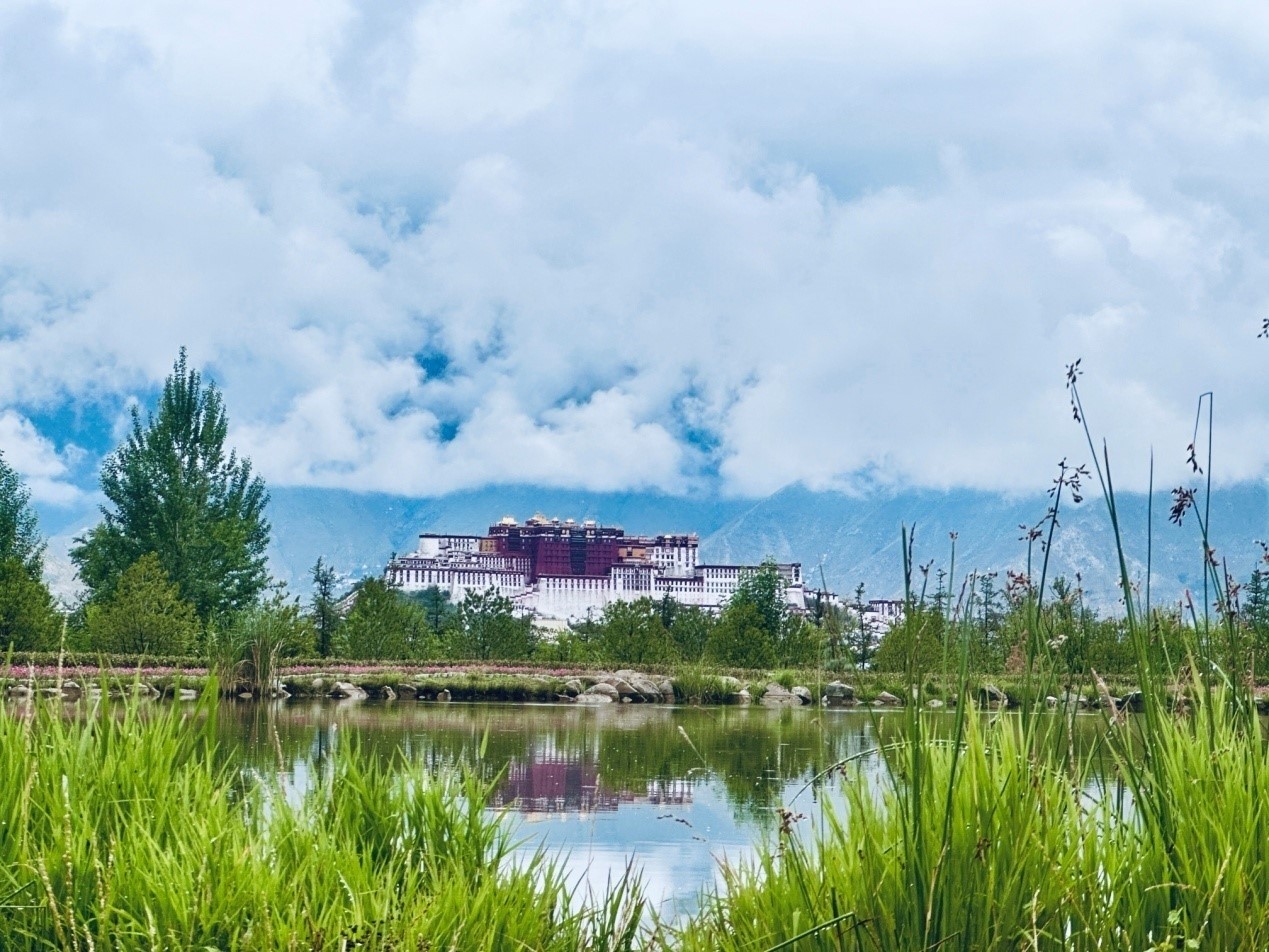 在南山公園遠眺布達拉宮。人民網記者 益西康珠攝