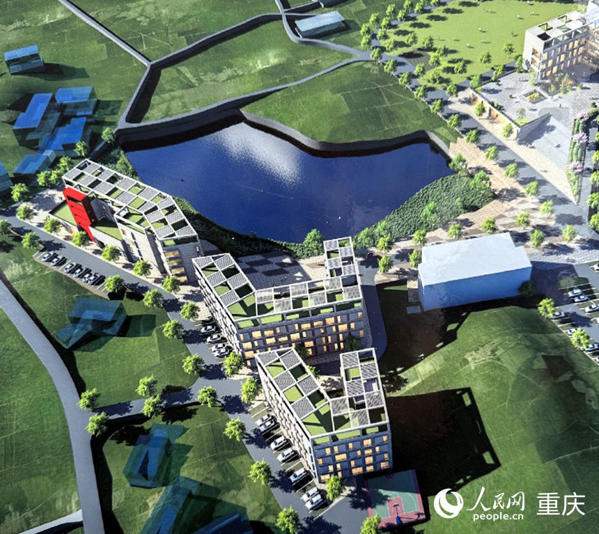 中國農(nóng)業(yè)科學(xué)院蔬菜花卉研究所西南研發(fā)中心效果圖。人民網(wǎng)記者 劉政寧攝